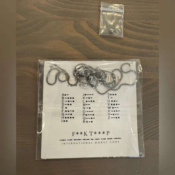 Silver Morse Code Necklace - Picture 2 of 3